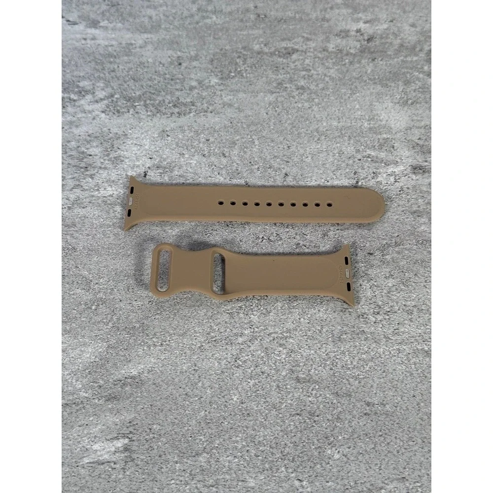 Tan Silicone Sport Band for‎ Apple Watch 42mm 44mm 45mm Khaki Replacement Strap